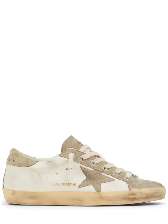 Golden Goose: 20毫米Super-Star纳帕皮运动鞋 - White/Ice - women_0 | Luisa Via Roma