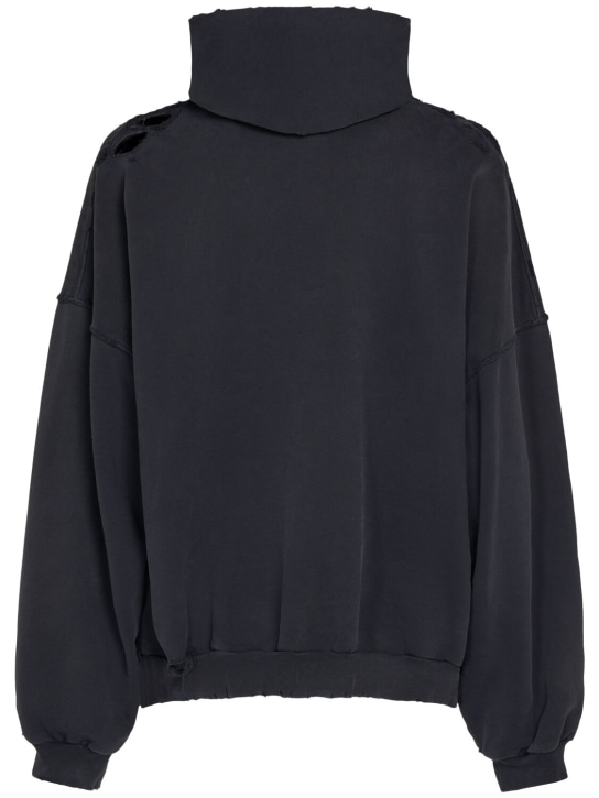 Balenciaga: Hoodie aus Baumwollmischgewebe „Paris Liberty“ - Schwarz Verblas - men_3 | Luisa Via Roma