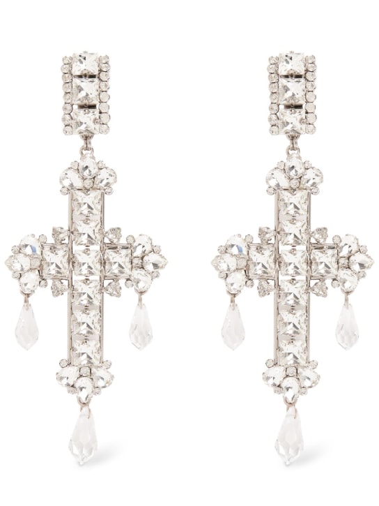 Alessandra Rich: Pendientes de cristal - Cry-silver - women_0 | Luisa Via Roma