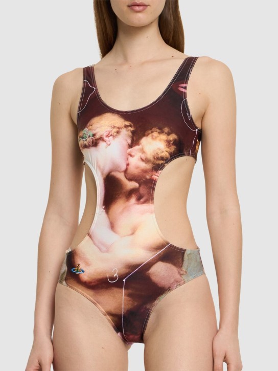 Vivienne Westwood: The Kiss Lycra one piece swimsuit - Multicolor - women_1 | Luisa Via Roma