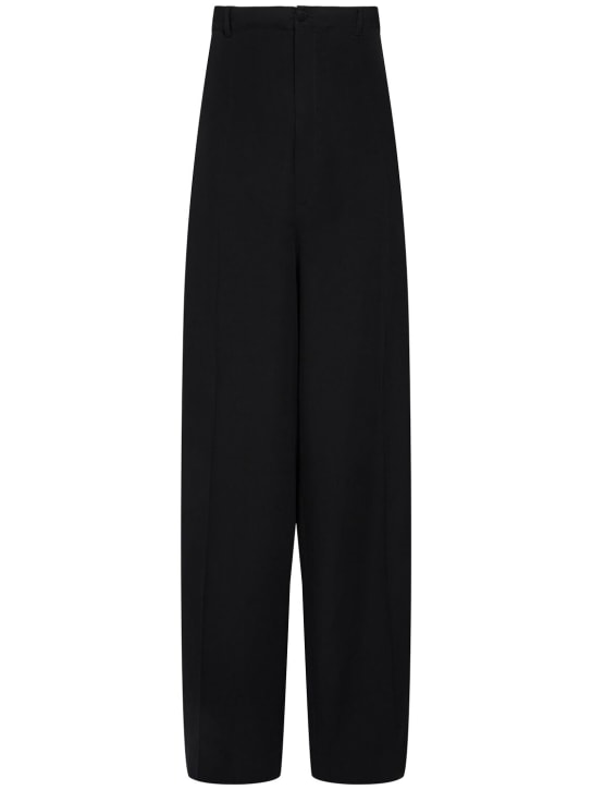 Balenciaga: Pantalon ample en popeline de coton - Noir - men_0 | Luisa Via Roma