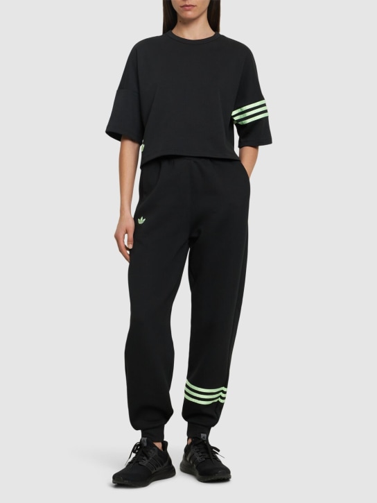 adidas Originals: Stripes jogger sweat pants - Siyah - women_1 | Luisa Via Roma