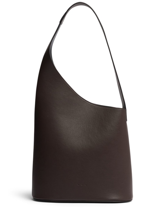 Aesther Ekme: Tote bag en cuir lisse Lune - Dark Chocolate - women_0 | Luisa Via Roma
