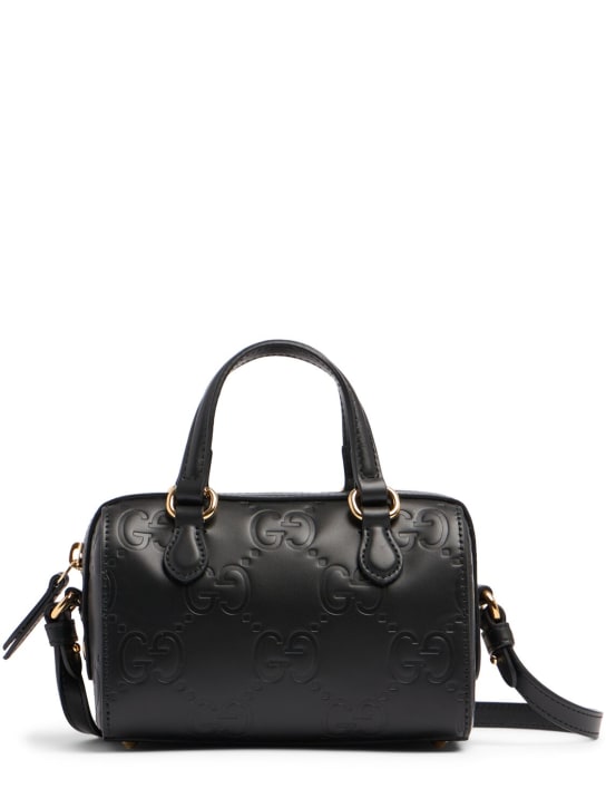 Gucci: Mini GG Leather shoulder bag - Black - women_0 | Luisa Via Roma