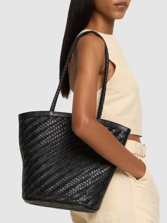 Bembien: Jeanne handwoven leather shoulder bag - Black - women_1 | Luisa Via Roma