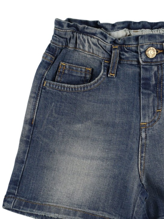 Golden Goose: Shorts de denim con cintura elástica - Azul Medio - kids-girls_1 | Luisa Via Roma