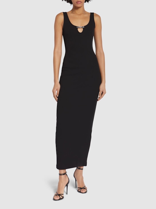 Blumarine: Rib knit long dress - women_1 | Luisa Via Roma