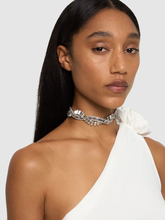 Alessandra Rich: Halsband mit Kristallgeflecht - Silber/Kristall - women_1 | Luisa Via Roma