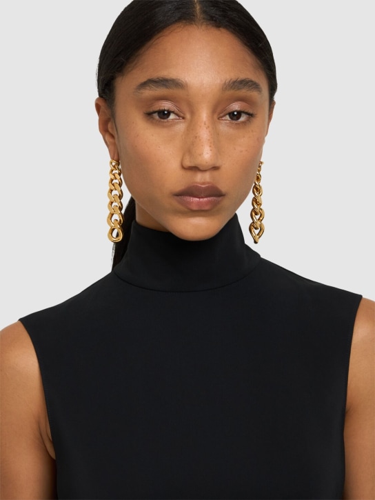 Jil Sander: Chain pendant earrings - Gold - women_1 | Luisa Via Roma