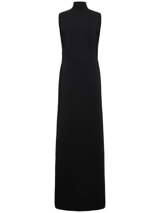 Alberta Ferretti: Cady viscose stretch long dress - Black - women_0 | Luisa Via Roma