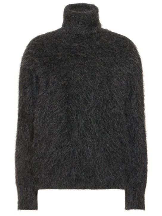 Alberta Ferretti: Mohair blend turtleneck sweater - Grey - women_0 | Luisa Via Roma