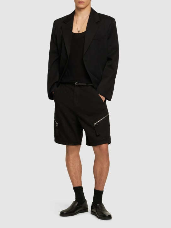Jacquemus: Le Short Marrone cotton shorts - Black - men_1 | Luisa Via Roma