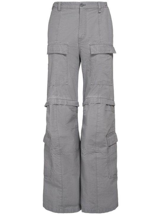 Balenciaga: Flared cotton cargo pants - Gri - men_0 | Luisa Via Roma