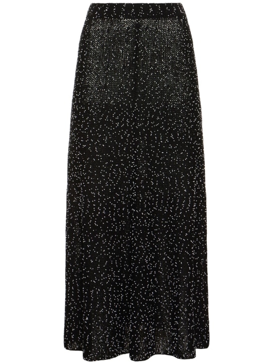 Gabriela Hearst: Floris silk knit long skirt - Siyah - women_0 | Luisa Via Roma