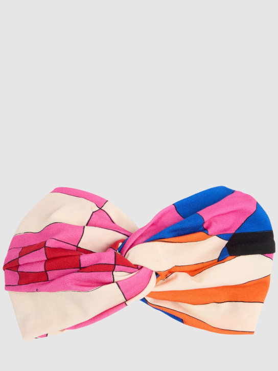 Pucci: Diadema de jersey de algodón estampada - Multicolor - kids-girls_0 | Luisa Via Roma