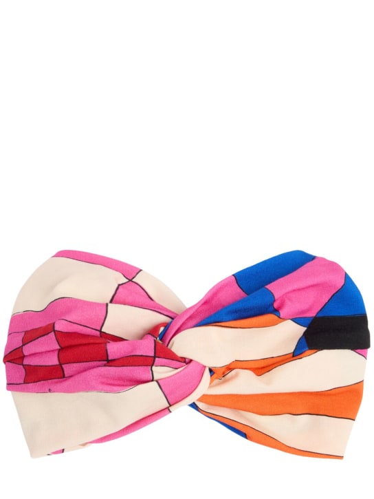 Pucci: Printed cotton jersey headband - Multicolor - kids-girls_0 | Luisa Via Roma
