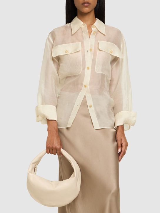 Khaite: Medium Olivia hobo leather shoulder bag - Off White - women_1 | Luisa Via Roma