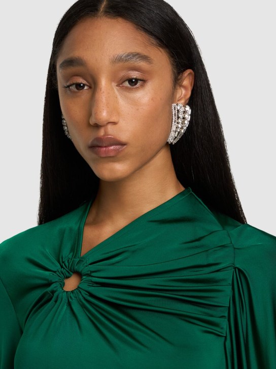 Alessandra Rich: Crystal earrings - Gümüş - women_1 | Luisa Via Roma