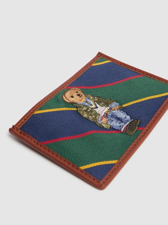 Polo Ralph Lauren: Porte-cartes en cuir et gros-grain - Multi Bear - men_1 | Luisa Via Roma