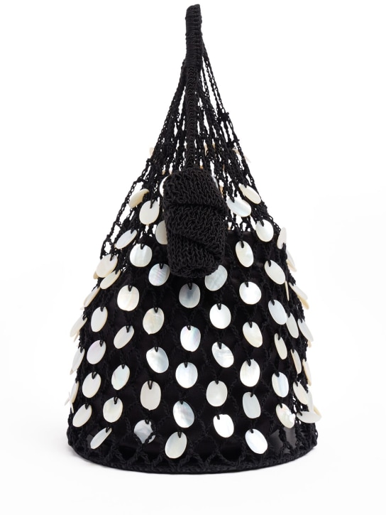 Magda Butrym: Devana sequined top handle bag - Siyah - women_0 | Luisa Via Roma