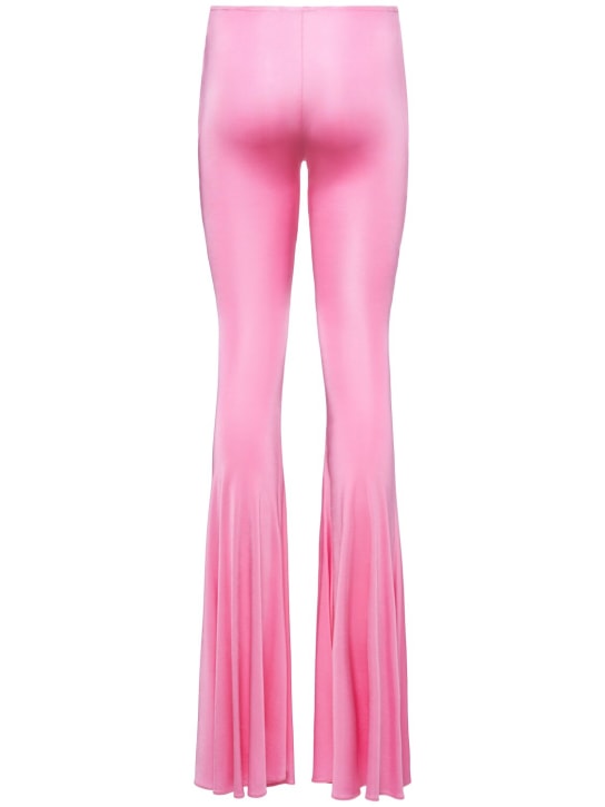 Giuseppe Di Morabito: Shiny viscose jersey flared pants - Pink - women_3 | Luisa Via Roma