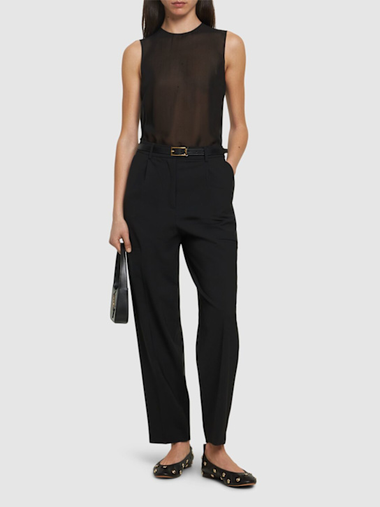 MSGM: Wool blend tailored straight pants - women_1 | Luisa Via Roma