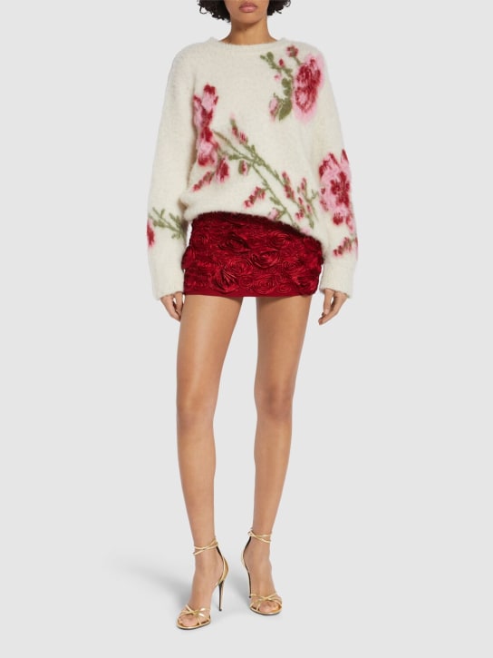 Blumarine: Embroidered mini skirt - Kırmızı - women_1 | Luisa Via Roma