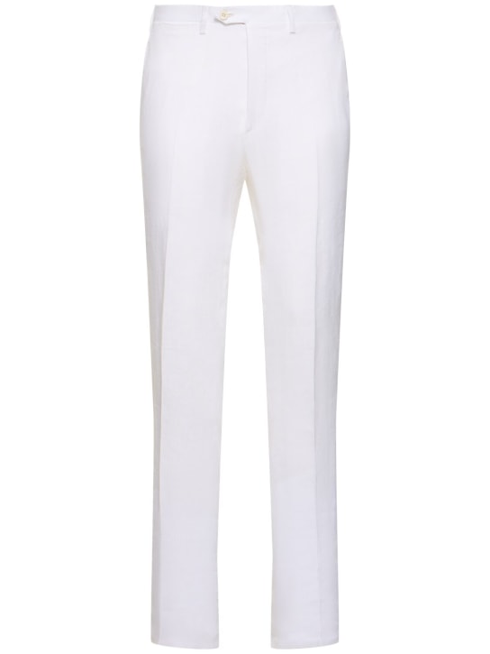 Kiton: Linen pants - White - men_0 | Luisa Via Roma