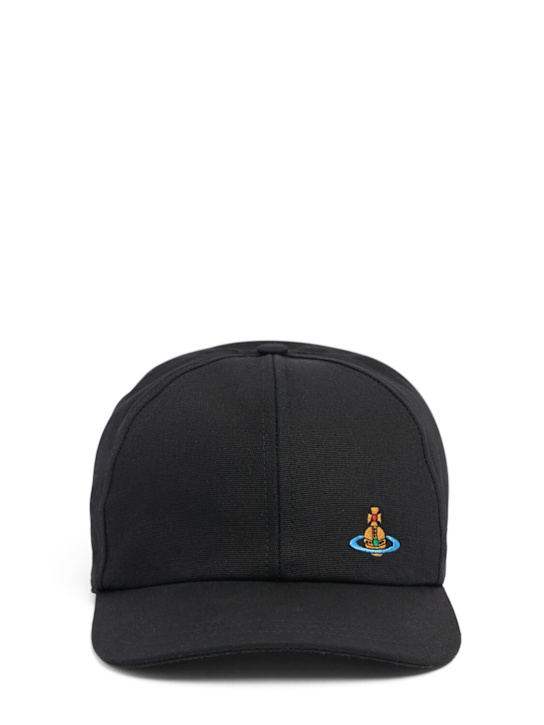 Vivienne Westwood: Logo embroidery cotton baseball cap - men_0 | Luisa Via Roma