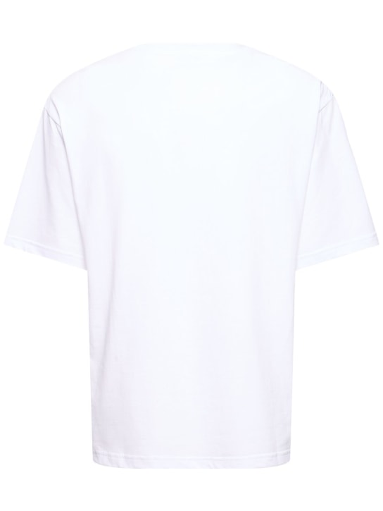 Kiton: Logo cotton t-shirt - Beyaz - men_0 | Luisa Via Roma