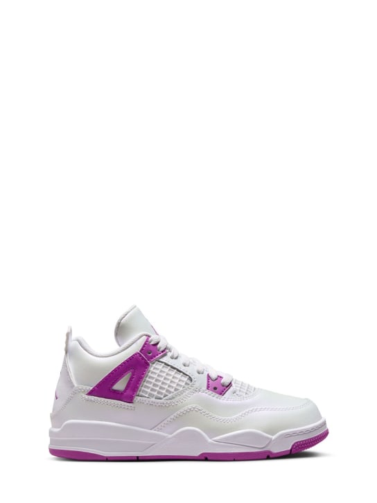 Nike: Baskets Jordan 4 Retro - Blanc/Violet - kids-girls_0 | Luisa Via Roma