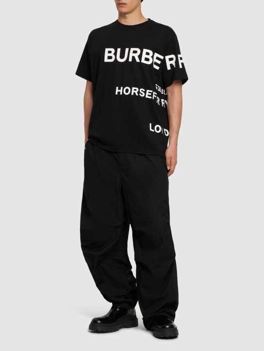 Burberry: Logo print cotton jersey t-shirt - men_1 | Luisa Via Roma