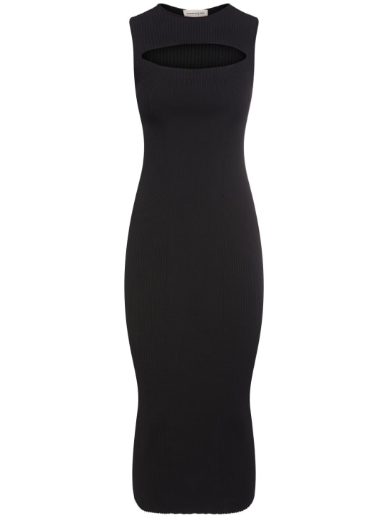 Alexander McQueen: Ribbed stretch viscose dress - Black - women_0 | Luisa Via Roma