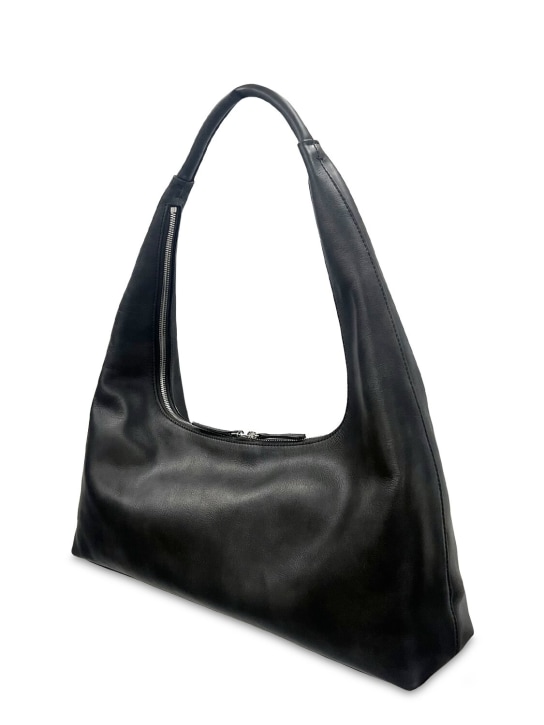 Marge Sherwood: Large Hobo plain leather shoulder bag - Washed Black - women_1 | Luisa Via Roma