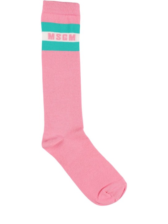 MSGM: Calzini in misto cotone jacquard - kids-girls_0 | Luisa Via Roma