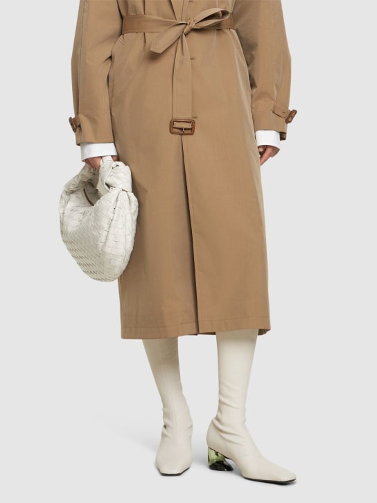 Jil Sander: 50mm Leather over-the-knee boots - Off White - women_1 | Luisa Via Roma