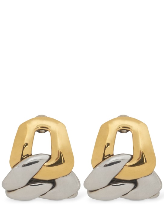 Alexander McQueen: Boucles d’oreilles en laiton Chain - Or/Argent - women_0 | Luisa Via Roma