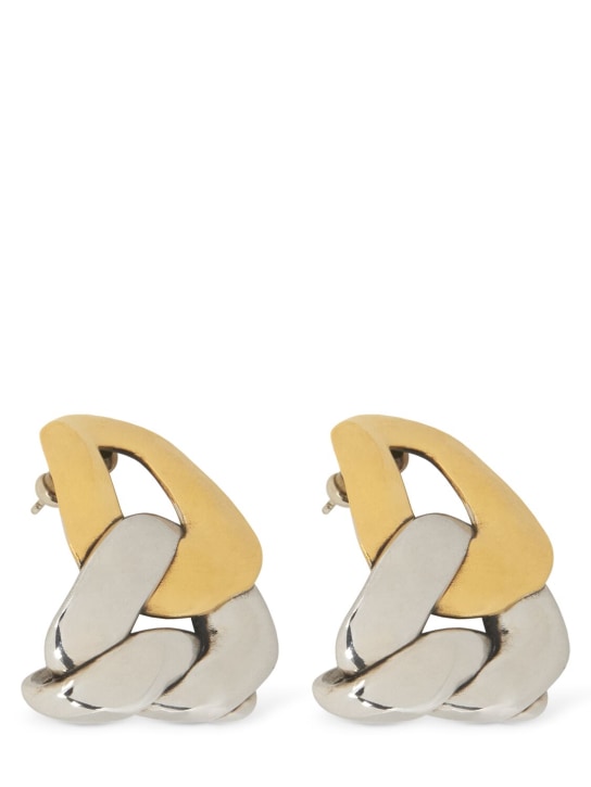 Alexander McQueen: Boucles d’oreilles en laiton Chain - Or/Argent - women_1 | Luisa Via Roma