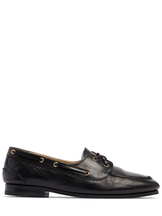 Bally: Pathy lace-up loafers - Black - men_0 | Luisa Via Roma