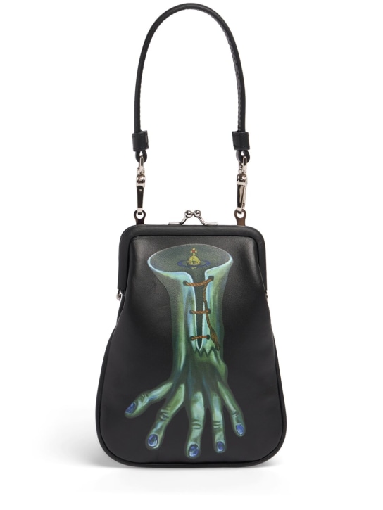 Vivienne Westwood: Tessa chain leather purse - Black/Hand - women_0 | Luisa Via Roma