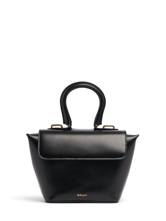 Bally: Mini Belle leather top handle bag - Black - women_0 | Luisa Via Roma