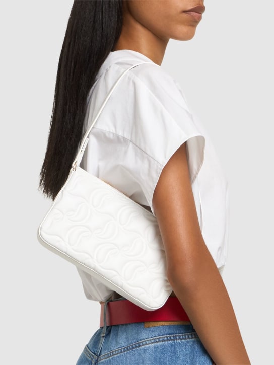 Christian Louboutin: Loubile CL embossed leather shoulder bag - White - women_1 | Luisa Via Roma