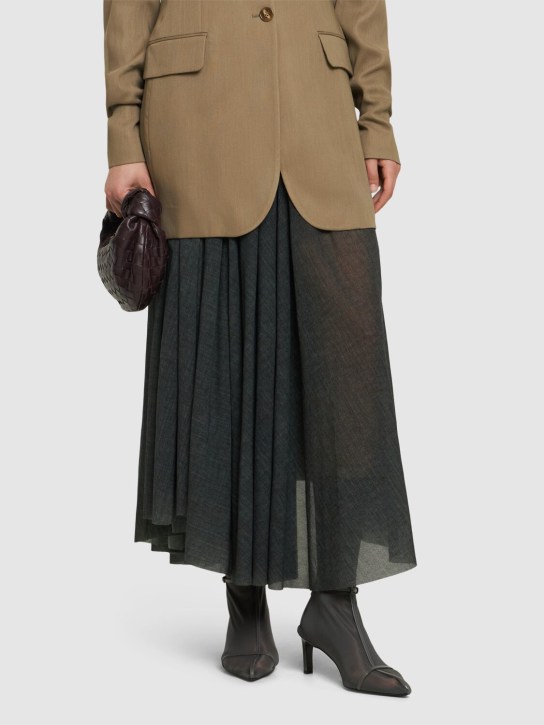 Jil Sander: 65mm hohe Stiefeletten aus Leder und Mesh - Grau - women_1 | Luisa Via Roma