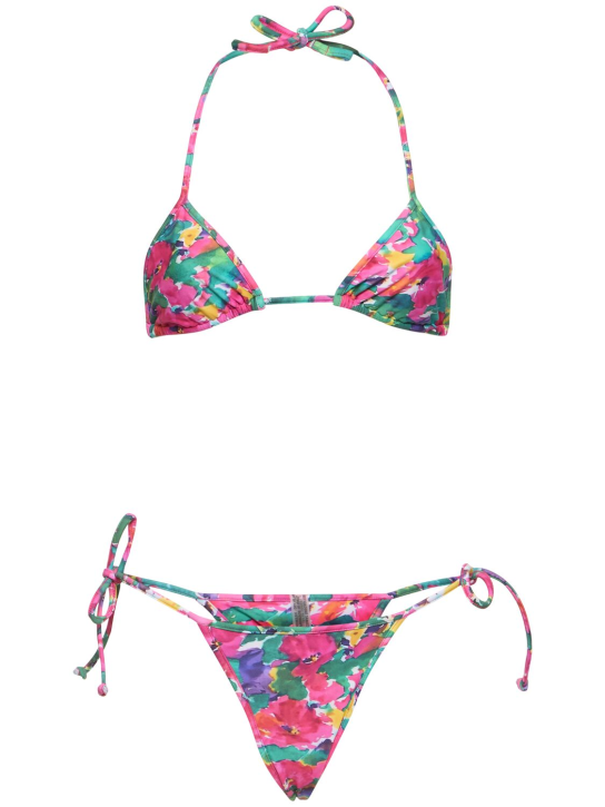 Reina Olga: Set bikini a triangolo Oldie stampato - Multicolore - women_0 | Luisa Via Roma