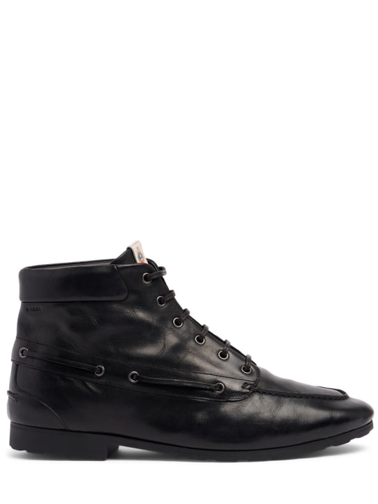 Bally: Paphos leather boots - Black - men_0 | Luisa Via Roma