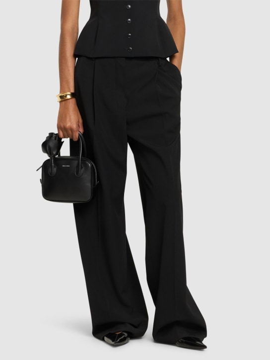 Magda Butrym: Brigitte Square leather top handle bag - Black - women_1 | Luisa Via Roma