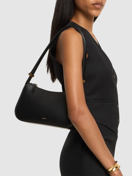Lanvin: Concerto leather shoulder bag - Black - women_1 | Luisa Via Roma