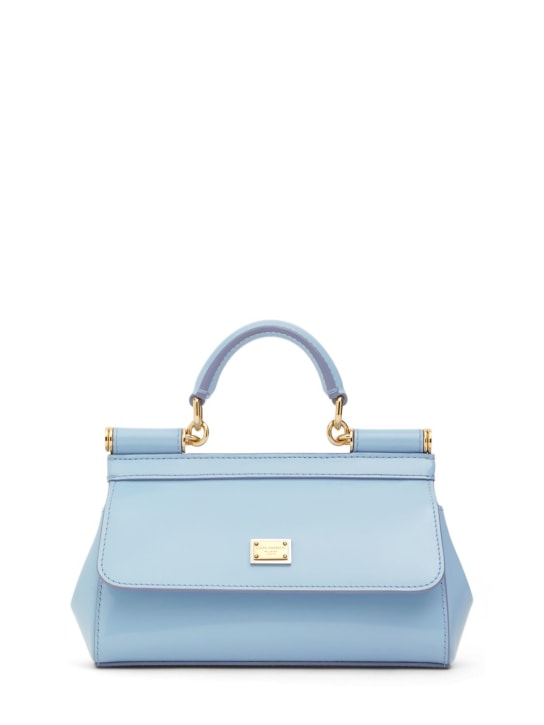 Dolce&Gabbana: Small Sicily Elongated patent bag - Carta da Zucchero - women_0 | Luisa Via Roma