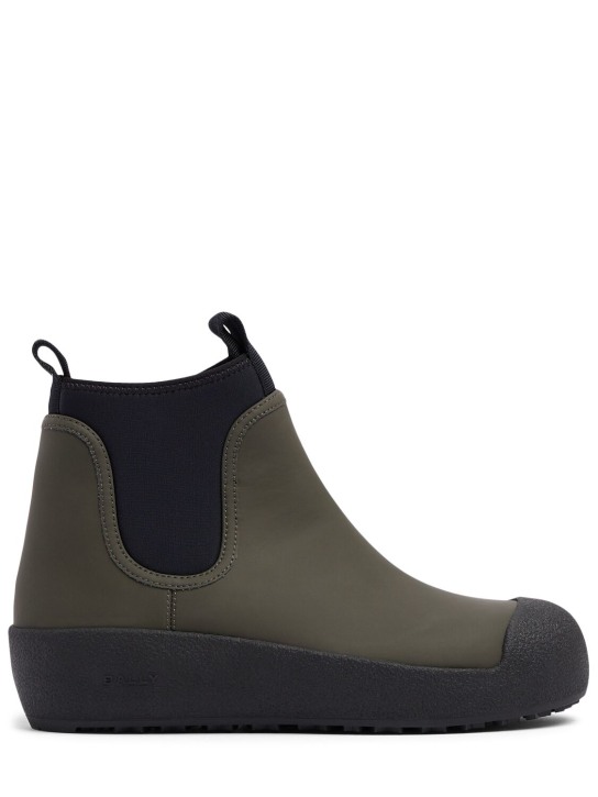 Bally: 30mm Gadey II suede & rubber boots - Military Green - women_0 | Luisa Via Roma