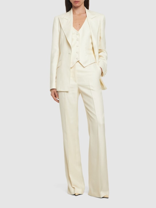 Gabriela Hearst: Vesta tailored wool blend wide pants - Ivory - women_1 | Luisa Via Roma